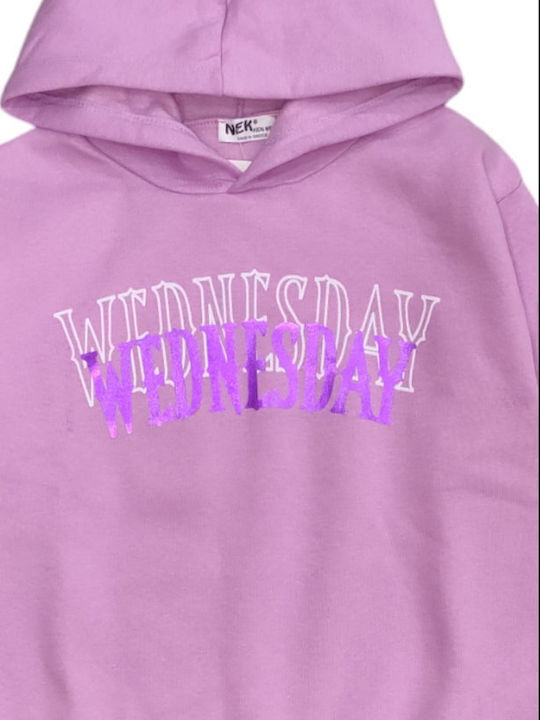 Kids Sweatshirt with Hood and Pockets Lilac