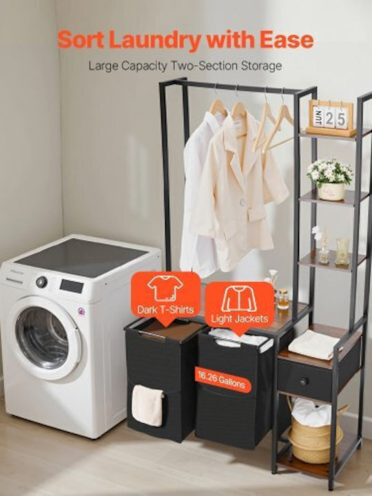 Vevor Laundry Basket Fabric Collapsible Black