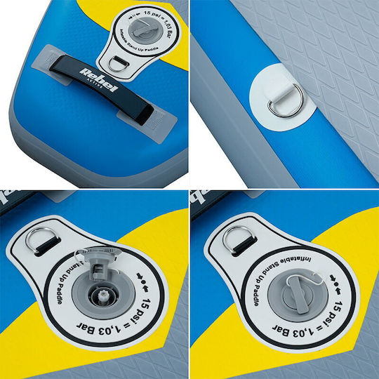 Rebel Aufblasbar SUP Board / Kajak mit Länge 3.5m Blau