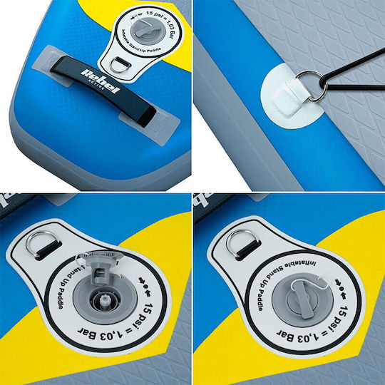 Rebel Aufblasbar SUP Board mit Länge 3.5m Blau