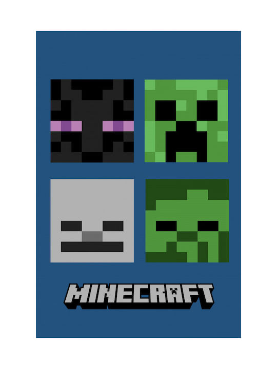 Minecraft Pătură Fleece Albastru 100x150cm
