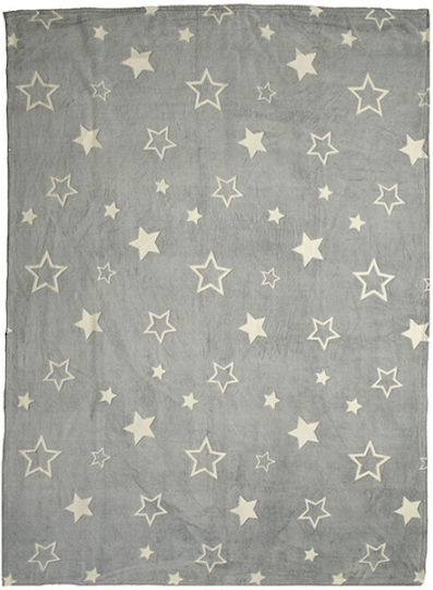 Nef-Nef Homeware Pătură Fleece Starlight Fosforescentă Grey 160x220cm