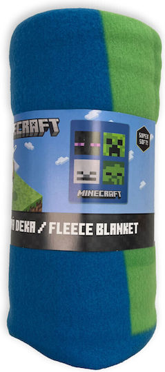 Minecraft Pătură Fleece Albastru 100x150cm