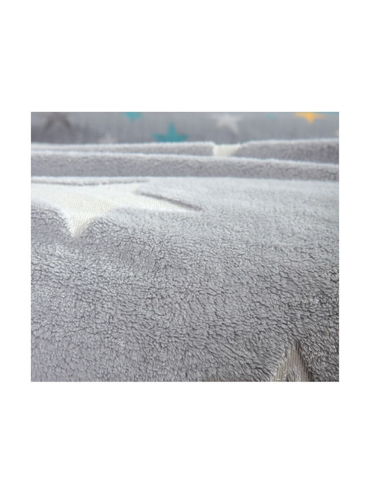 Nef-Nef Homeware Κουβέρτα Fleece Starlight Φωσφορίζουσα Grey 160x220εκ.