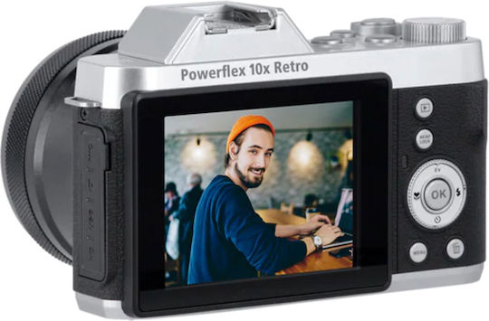 Rollei Powerflex Kompaktkamera 8MP Optischer Zoom 10x Silber