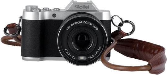 Rollei Powerflex Kompaktkamera 8MP Optischer Zoom 10x Silber