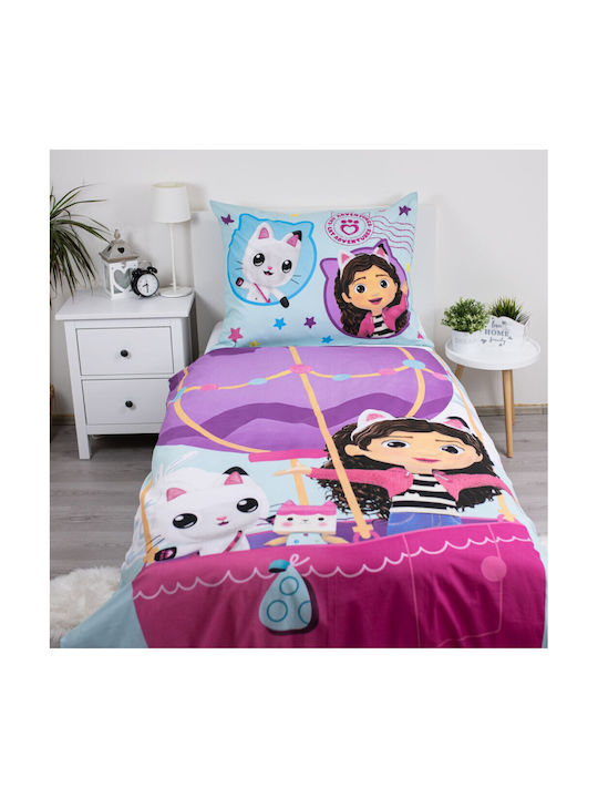 Gabby's Dollhouse Σετ Παιδική Παπλωματοθήκη Μονή Γαλάζια