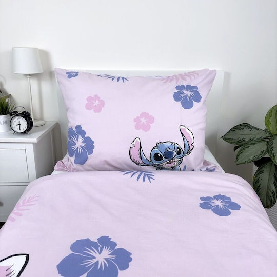 Conținut set Husă de pilotă pentru copii Single cu față de pernă Bumbac Roz 140x200cm