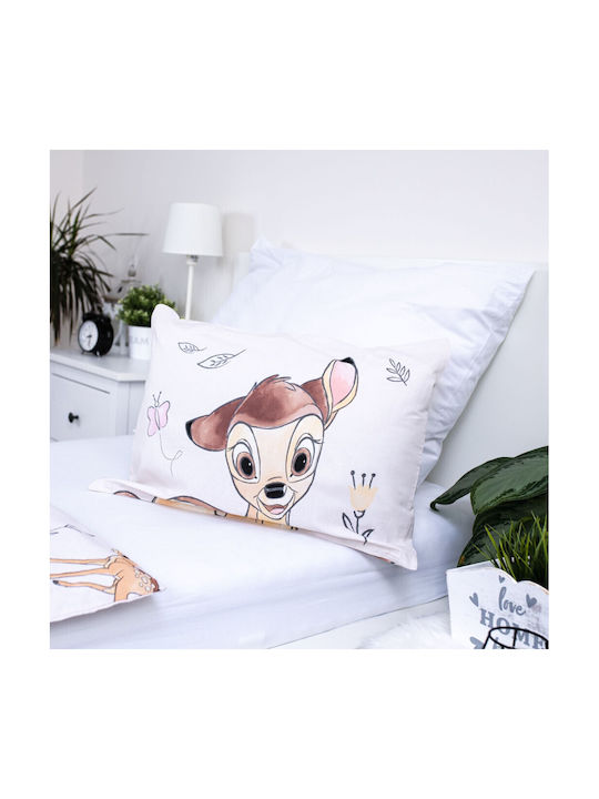 Disney Bambi Set Kids Duvet Cover Single with Pillowcase Cotton Beige 100x135cm