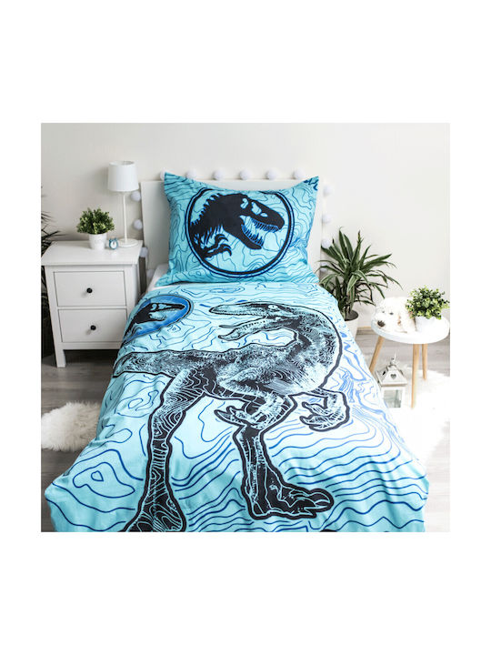 Jurassic World Σετ Παιδική Παπλωματοθήκη Μονή Glow-in-the-dark