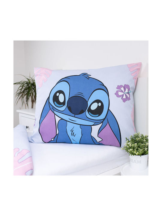 Disney Lilo And Stitch Set Kinderbettbezug Einzel mit Kissenbezug Baumwolle Lila 140x200cm
