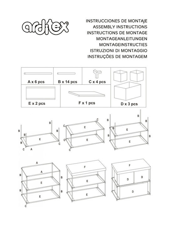 Arditex Toy Storage System made of Fabric 53x30x60cm 1pcs