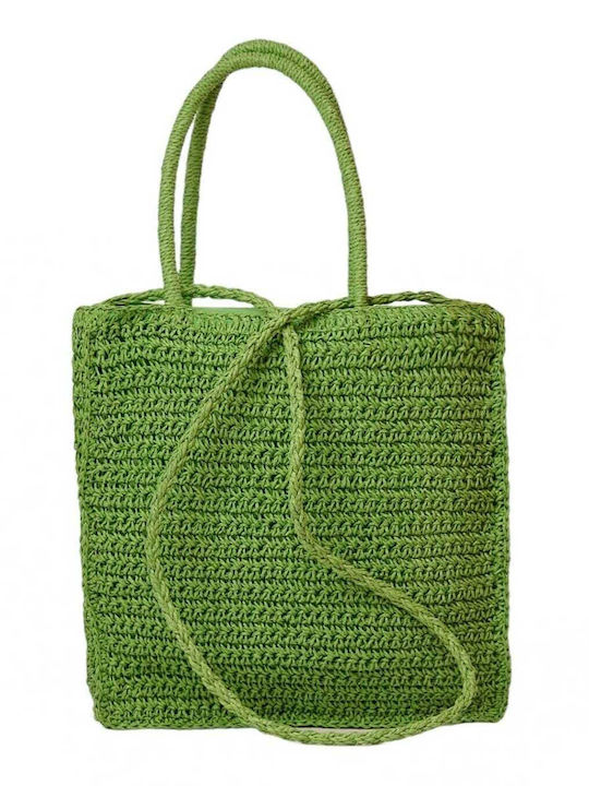 Bag to Bag Сламена Плажна чанта Зелен