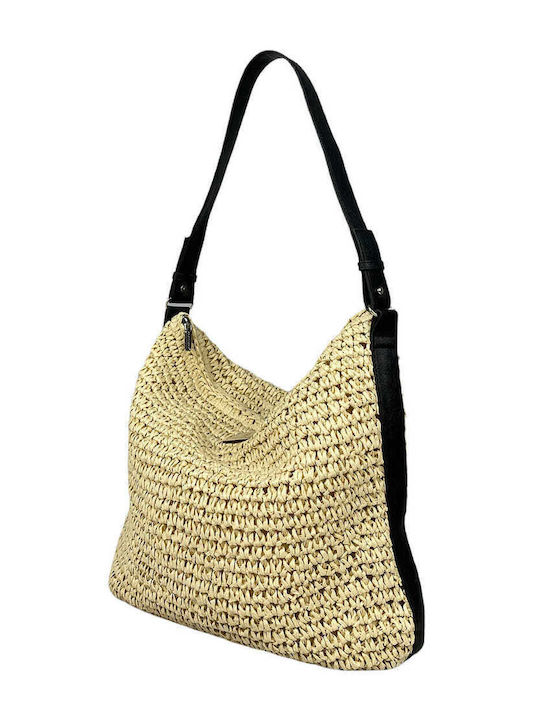 Bag to Bag Ψάθινη Τσάντα Θαλάσσης Μαύρη
