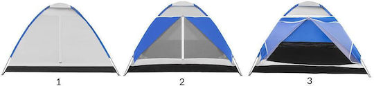 Sommer Campingzelt Iglu Blau Für 4 Personen 240x210x130cm