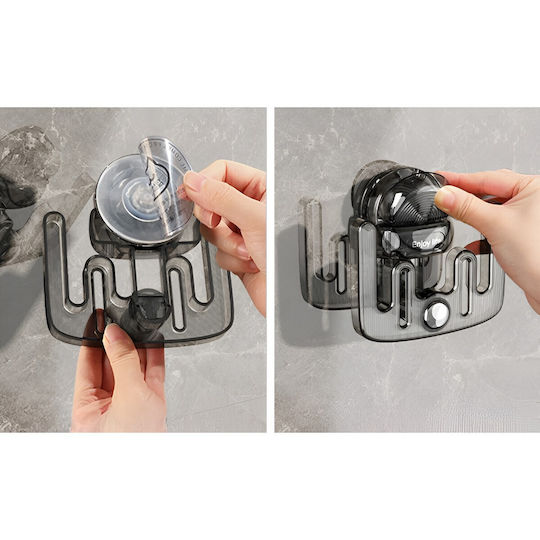 Raft Pantofi Home Flippy Montare Pe Perete Fără Găurire Atașament Adeziv 11.6x11x4.8cm Gri Transparent
