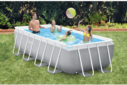 Intex Swimming Pool 6836lt with Metallic Frame 400x200x100cm Gray