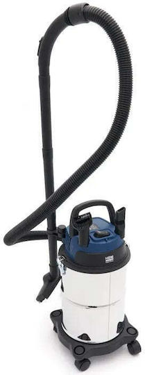 HBM Machines Wet-Dry Vacuum Cleaner 1000W with Plastic Drum 15L Grey