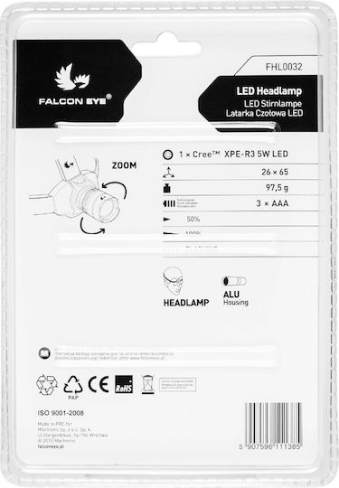 Handstrahler LED mit maximaler Helligkeit 180lm Schwarz
