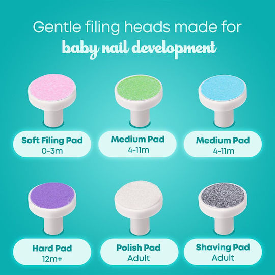 Dovadi Replacement Heads for Baby Electric Nail File 3 Pieces Green