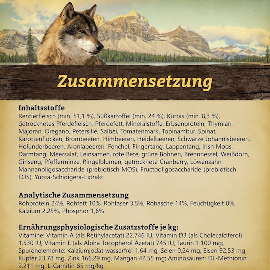 Wolfsblut 12.5kg Dry Food Grain-Free & Gluten-Free for Adult Dogs with Reindeer, Pumpkin and Potatoes