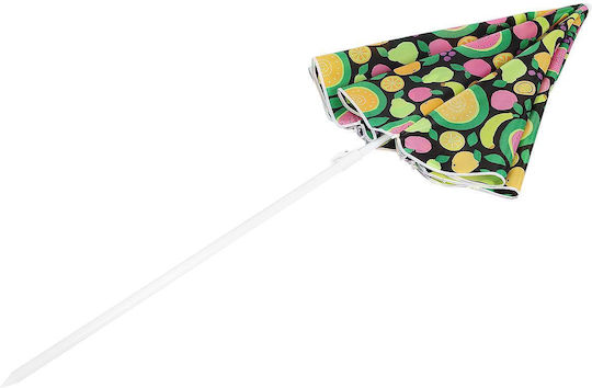 Folding Beach Umbrella Diameter 1.6m Multicolour