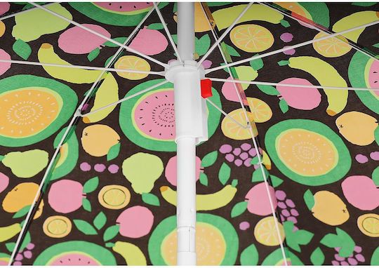 Folding Beach Umbrella Diameter 1.6m Multicolour
