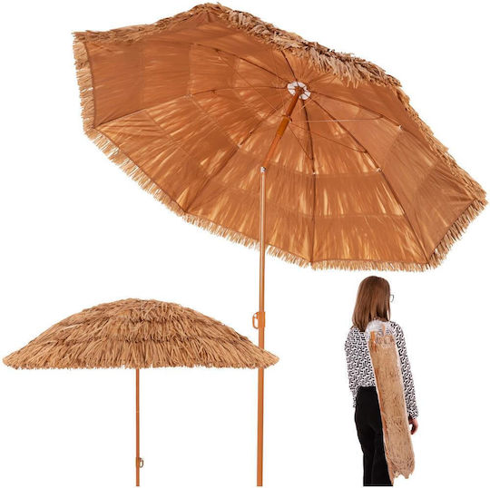 Umbrelă Pliabilă Plajă Diametru 1.6m Bej