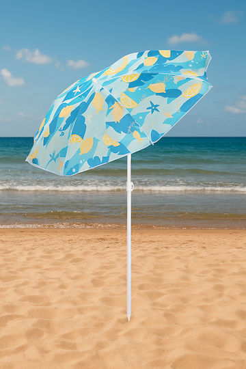 Faltbarer Strandsonnenschirm Mit 1,6m Durchmesser Blau