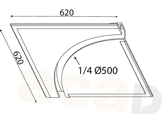 Aca Trimless Гипсов Профил за LED Ленти Вграден Монтаж G8019W