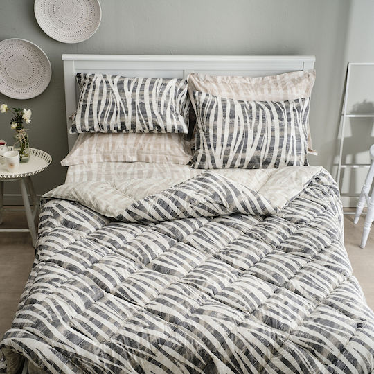 Charalambidis Textiles Safari Σετ Σεντόνια Υπέρδιπλα 220x260εκ. Γκρι (4τμχ)
