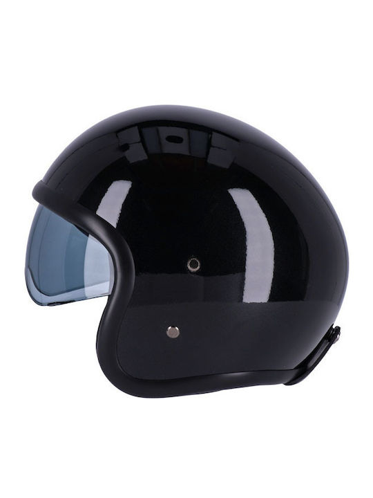 Roeg Sundown Gloss Black Κράνος Μηχανής Jet ECE 22.06 με Sunvisor