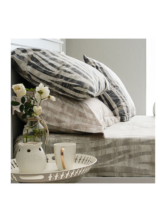 Charalambidis Textiles Safari Σετ Σεντόνια Υπέρδιπλα 220x260εκ. Γκρι (4τμχ)