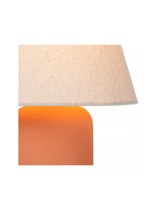 Lucide Lightning Macia Table Lamp for Socket E14 with White Shade and Orange Base