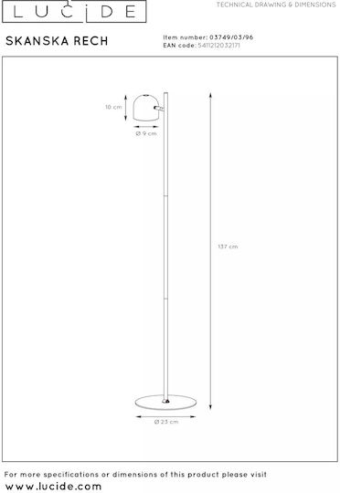 Lucide Lightning Skanska LED Stehleuchte mit Einstellbarem Weißem Licht Braun