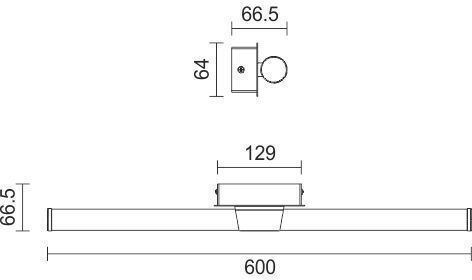 Spot Light Lamp Bathroom with Integrated LED and Natural White Light Silver