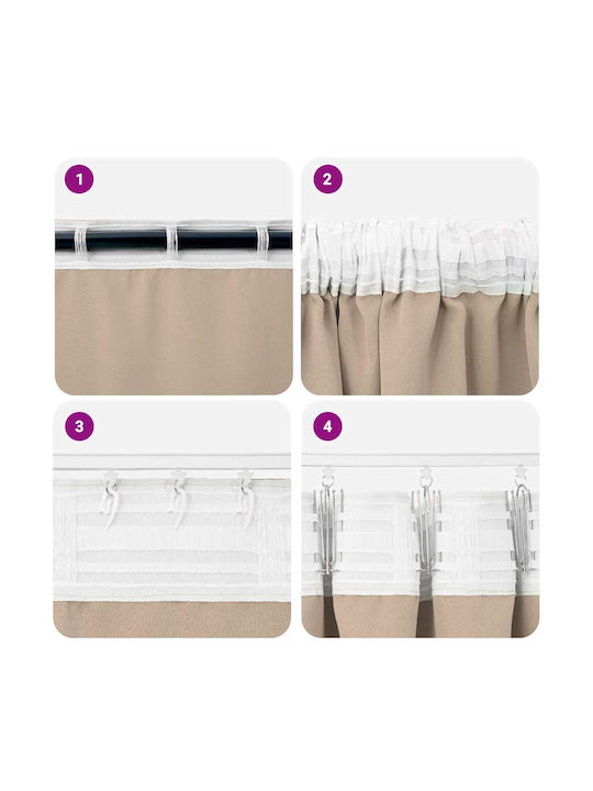 vidaXL Set Curtains Blackout Window with Pencil Pleat Brown 140x175cm