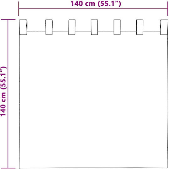 vidaXL Set Perdele Fereastră Cu Bretele Verzi 140x140cm