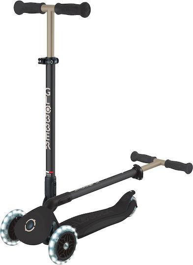 Globber Kinderroller Klappbar Go Up Deluxe Fantasy Lights 3-Rad mit LED-Beleuchtung für 15 Monate Schwarz