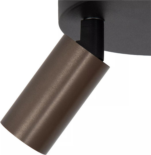 Lucide Lightning Ritmo Triple Spot with Socket GU10 in Brown Color