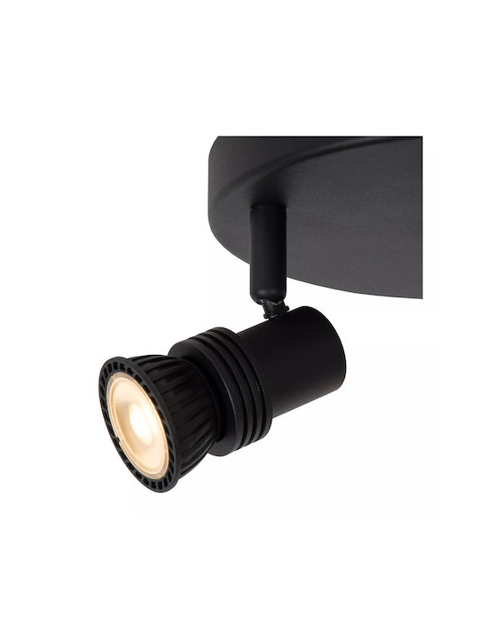 Lucide Lightning Kianti Τριπλό Σποτ με Ντουί GU10 σε Μαύρο Χρώμα