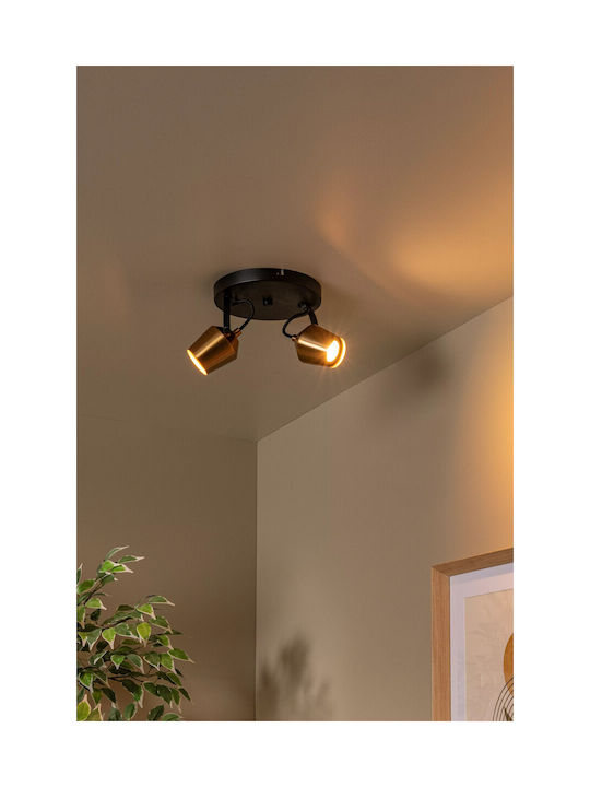 Lucide Lightning Emile Διπλό Σποτ με Ντουί GU10 σε Χρυσό Χρώμα