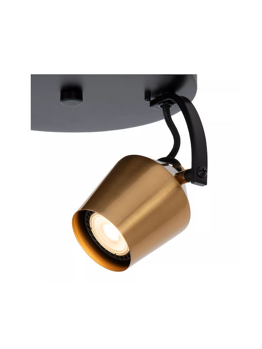 Lucide Lightning Emile Διπλό Σποτ με Ντουί GU10 σε Χρυσό Χρώμα