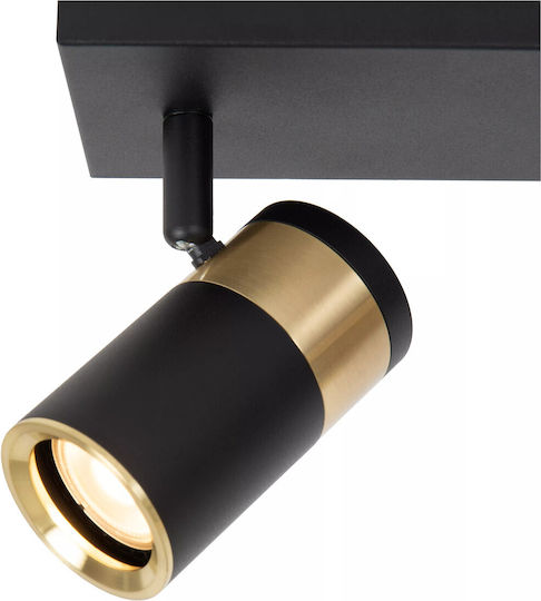 Lucide Lightning Gorik Διπλό Σποτ σε Μαύρο Χρώμα