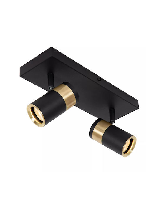 Lucide Lightning Gorik Διπλό Σποτ σε Μαύρο Χρώμα