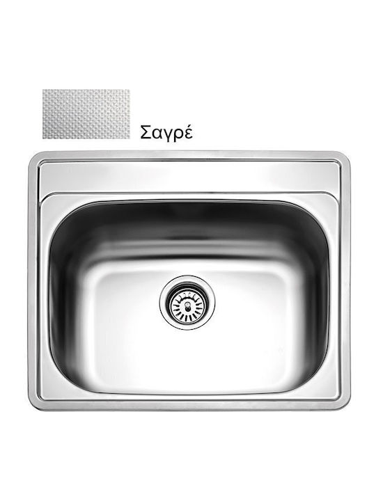 Fortinox Valley 25060 101-25060-110 Drop-In Sink Inox Matte W60xD50cm Silver