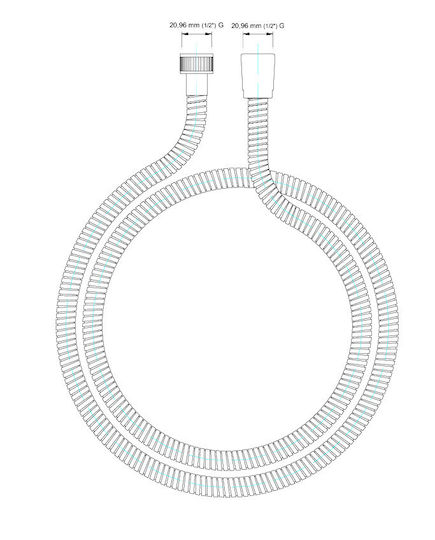 Obus Block Metallic Spiral Shower Hose 150cm Double Winding Heavy Duty