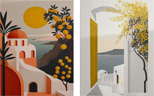 HomeMarkt Serie Gobi Zweifach Gemälde auf Leinwand 50x70cm