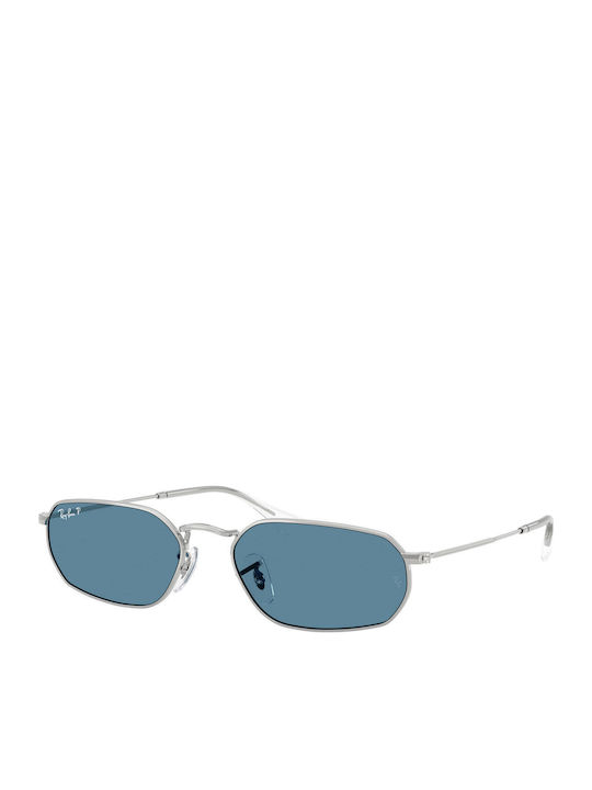 Ray Ban Unisex Ochelari de soare cu Argintiu Cadru și Albastru deschis Oglindă Lentilă