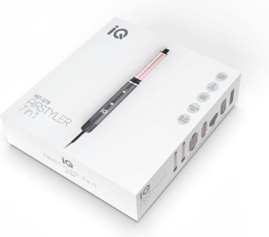 IQ Airstyler 7 in 1 Ceramic Electric Hair Brush with Air for Hair Straightening and Curls 1300W